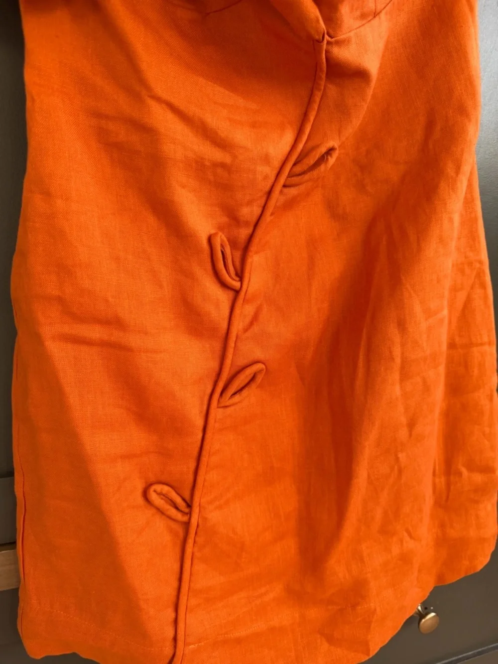 FARM Rio | Orange Flower Euroflax™ Premium 100% Linen Mini Dress | M - Picture 4 of 13
